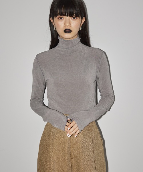 TODAYFUL(トゥデイフル)の「ソフトタートルトップス(Tシャツ/カットソー・レディース・ブラック/ナチュラル/ブルー系その他/キナリ・FREE)」の7枚目の写真