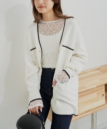 CLEARIMPRESSION  | 配色ラインVネックニットカーディガン(カーディガン/ボレロ)