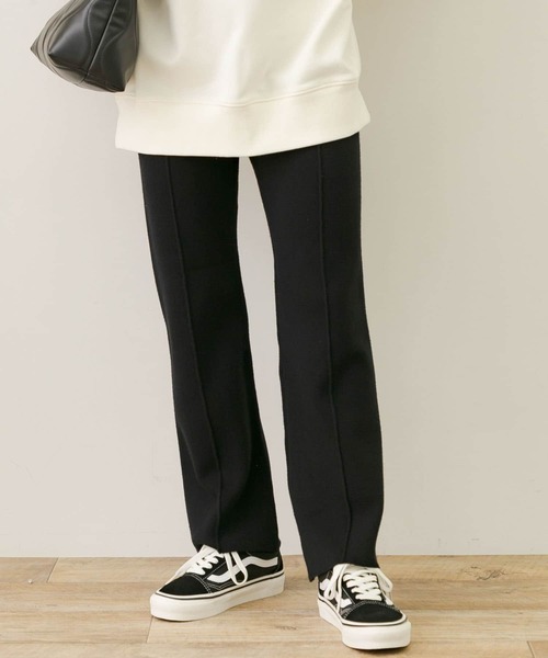 URBAN RESEARCH Sonny Label（アーバンリサーチサニーレーベル）の「『蓄熱機能』ウォームストレートニットパンツ（その他パンツ・レディース・モカ/グレー系その他/ブラック・FREE）」の4枚目の写真