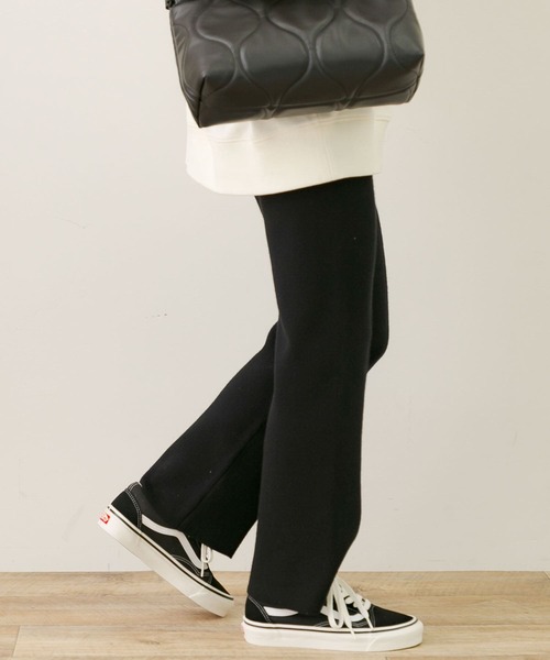 URBAN RESEARCH Sonny Label（アーバンリサーチサニーレーベル）の「『蓄熱機能』ウォームストレートニットパンツ（その他パンツ・レディース・モカ/グレー系その他/ブラック・FREE）」の7枚目の写真