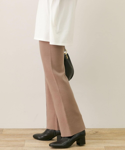 URBAN RESEARCH Sonny Label（アーバンリサーチサニーレーベル）の「『蓄熱機能』ウォームストレートニットパンツ（その他パンツ・レディース・モカ/グレー系その他/ブラック・FREE）」の13枚目の写真