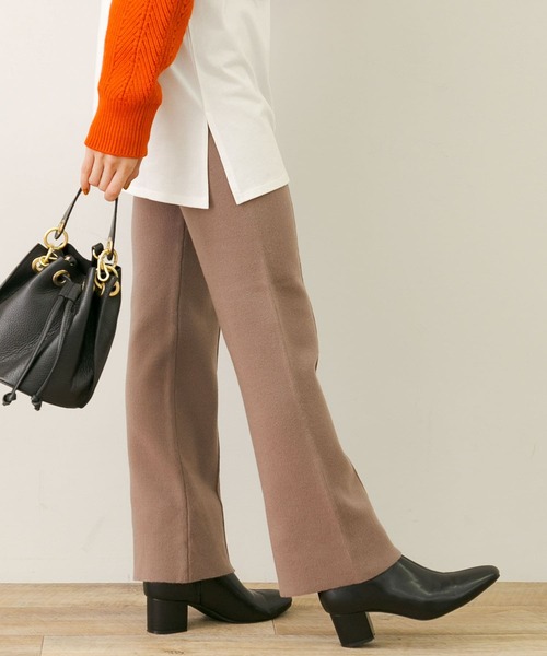 URBAN RESEARCH Sonny Label（アーバンリサーチサニーレーベル）の「『蓄熱機能』ウォームストレートニットパンツ（その他パンツ・レディース・モカ/グレー系その他/ブラック・FREE）」の15枚目の写真