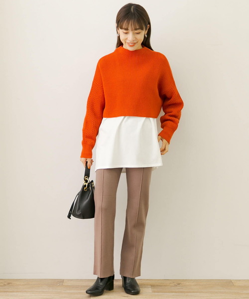 URBAN RESEARCH Sonny Label（アーバンリサーチサニーレーベル）の「『蓄熱機能』ウォームストレートニットパンツ（その他パンツ・レディース・モカ/グレー系その他/ブラック・FREE）」の16枚目の写真