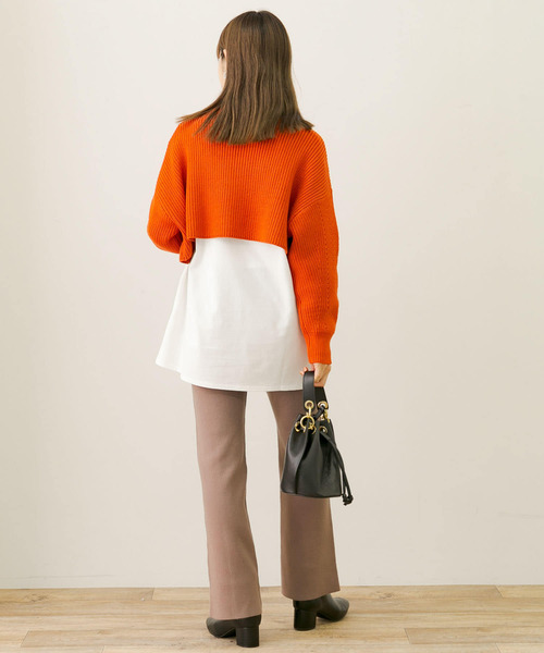 URBAN RESEARCH Sonny Label（アーバンリサーチサニーレーベル）の「『蓄熱機能』ウォームストレートニットパンツ（その他パンツ・レディース・モカ/グレー系その他/ブラック・FREE）」の18枚目の写真