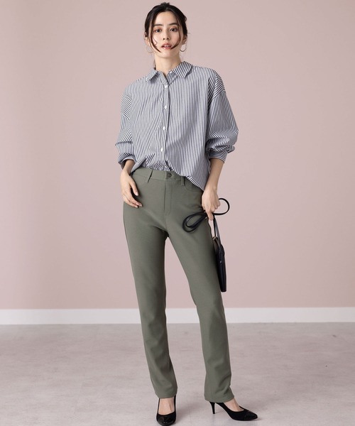 BELLUNA PLUS（ベルーナ）の「なめらかボンディング美脚パンツ股下７０cm（その他パンツ・レディース・オリーブ/チェック/ブラック/チャコール/グレイッシュベージュ/ブラック系/モカ/ブラック系その他/ブラック系その他2/ブラック系その他3・LARGE/X-LARGE/SMALL/MEDIUM）」の11枚目の写真