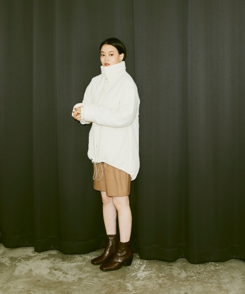 Happy John（ハッピージョン）の「nylon padded jacket/ナイロン中綿ダウンジャケット（ダウンジャケット/コート・レディース・アイボリー/ブラック/グレー・FREE）」の8枚目の写真