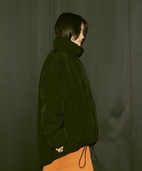 Happy John（ハッピージョン）の「nylon padded jacket/ナイロン中綿ダウンジャケット（ダウンジャケット/コート・レディース・アイボリー/ブラック/グレー・FREE）」の5枚目の写真