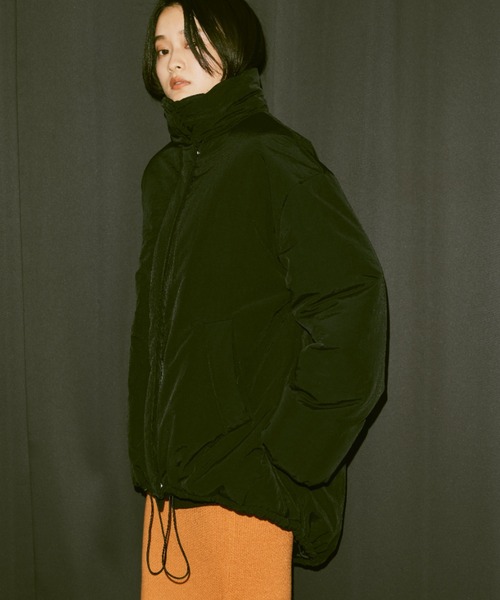 Happy John（ハッピージョン）の「nylon padded jacket/ナイロン中綿ダウンジャケット（ダウンジャケット/コート・レディース・アイボリー/ブラック/グレー・FREE）」の6枚目の写真