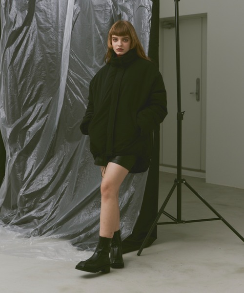 Happy John（ハッピージョン）の「nylon padded jacket/ナイロン中綿ダウンジャケット（ダウンジャケット/コート・レディース・アイボリー/ブラック/グレー・FREE）」の17枚目の写真