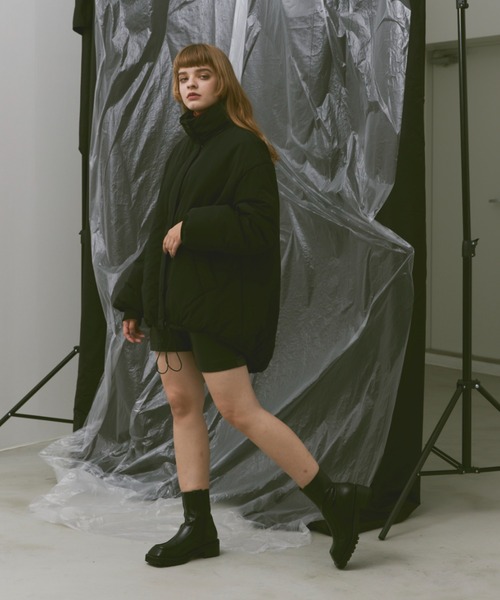 Happy John（ハッピージョン）の「nylon padded jacket/ナイロン中綿ダウンジャケット（ダウンジャケット/コート・レディース・アイボリー/ブラック/グレー・FREE）」の19枚目の写真