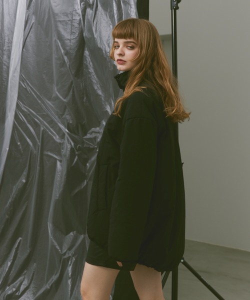 Happy John（ハッピージョン）の「nylon padded jacket/ナイロン中綿ダウンジャケット（ダウンジャケット/コート・レディース・アイボリー/ブラック/グレー・FREE）」の14枚目の写真