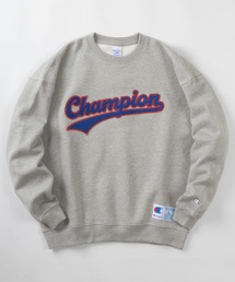【Champion/チャンピオン】ビッグシルエット サガラ刺繍 カレッジロゴ スウェット/ 裏起毛/スタジアムロゴ刺繍 トレーナー
