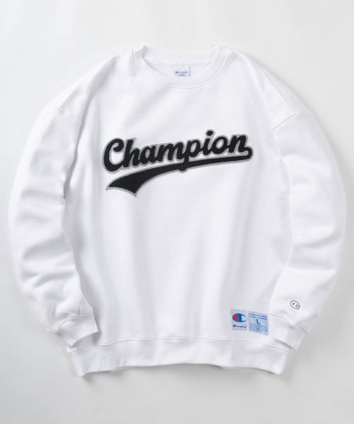 Champion（チャンピオン）の「【Champion/チャンピオン】ビッグシルエット サガラ刺繍 カレッジロゴ スウェット/ 裏起毛/スタジアムロゴ刺繍 トレーナー（スウェット・レディース・レッド/グレー/ホワイト/ネイビー・M/L/XL）」の2枚目の写真