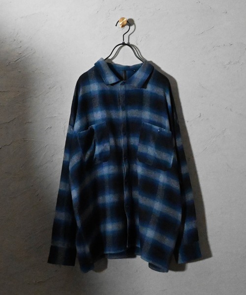 Ritzy（リッツィー）の「オンプレチェック ワークシャツLS レディース メンズ（Tシャツ/カットソー・メンズ・ネイビー/ブラウン/ブラック・MEDIUM/LARGE/X-LARGE）」の20枚目の写真