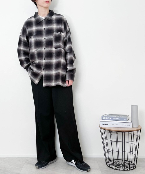 Ritzy（リッツィー）の「オンプレチェック ワークシャツLS レディース メンズ（Tシャツ/カットソー・メンズ・ネイビー/ブラウン/ブラック・MEDIUM/LARGE/X-LARGE）」の10枚目の写真