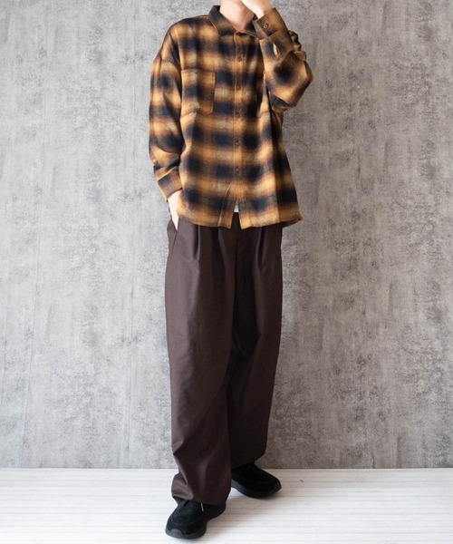 Ritzy（リッツィー）の「オンプレチェック ワークシャツLS レディース メンズ（Tシャツ/カットソー・メンズ・ネイビー/ブラウン/ブラック・MEDIUM/LARGE/X-LARGE）」の13枚目の写真