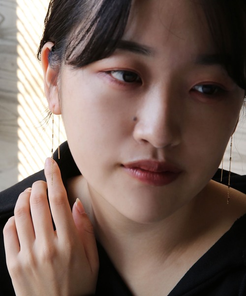 colleca la（コレカラ）の「[silver925]チェーンアメリカンピアス〈金属アレルギー対応〉（ピアス（両耳用）・レディース・ゴールド/シルバー・FREE）」の3枚目の写真