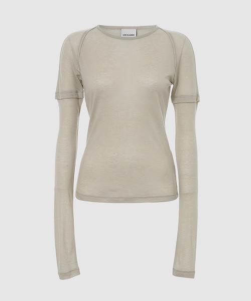 LOW CLASSIC(ロウ クラシック)の「BOLERO SLEEVE TOP(Tシャツ/カットソー・レディース・ベージュ・S/M)」の1枚目の写真