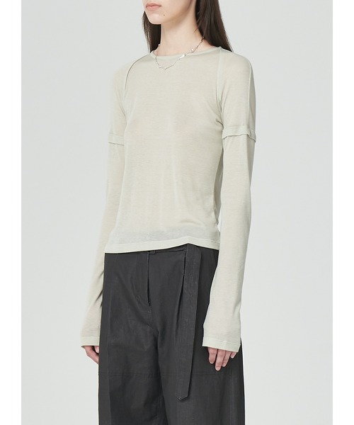 LOW CLASSIC(ロウ クラシック)の「BOLERO SLEEVE TOP(Tシャツ/カットソー・レディース・ベージュ・S/M)」の4枚目の写真