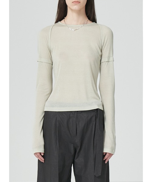 LOW CLASSIC(ロウ クラシック)の「BOLERO SLEEVE TOP(Tシャツ/カットソー・レディース・ベージュ・S/M)」の5枚目の写真