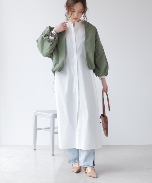 frames RAY CASSIN(フレームスレイカズン)の「WEB限定 ボリュームスリーブバンドカラーワンピース(シャツワンピース・レディース・オフホワイト/レッド/ブラック・FREE)」の18枚目の写真