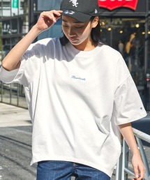 CONVERSE/コンバース ロゴ刺繍 ラウンドカットヘム オーバーサイズ半袖Tシャツ