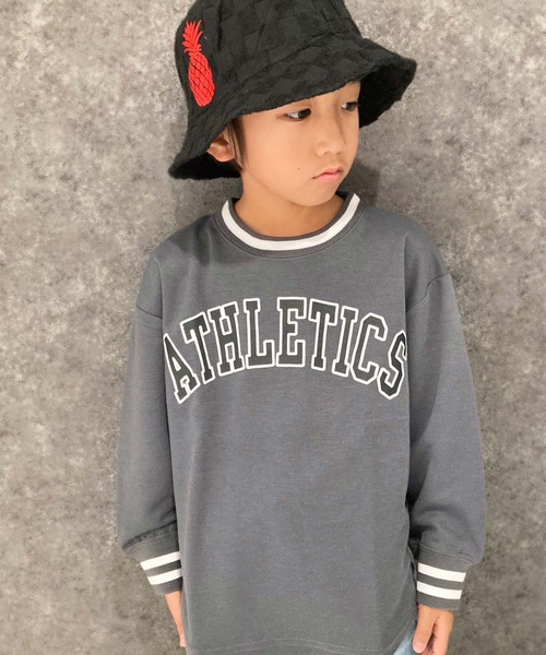 THE CASUAL(カジュアル)の「ラインリブビッグトレーナー(スウェット・キッズ・ブラック/ベージュ系/ダークグリーン/チャコール/オフホワイト/グレー系2/グレー系1/杢グレー/グレー系/ベージュ/グレー系3/ネイビー系/ブラック系/ホワイト系/ダークネイビー/ダークグリーン系・120cm/110cm/140cm/150cm/160cm/130cm)」の7枚目の写真