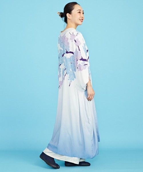 カヤ（カヤ）の「【カヤ】春錦UV長羽織（カーディガン/ボレロ・レディース・ライトブルー/ブラック/パープル/ライトピンク・FREE）」の5枚目の写真