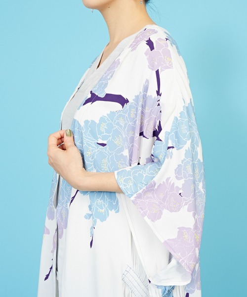 カヤ（カヤ）の「【カヤ】春錦UV長羽織（カーディガン/ボレロ・レディース・ライトブルー/ブラック/パープル/ライトピンク・FREE）」の11枚目の写真