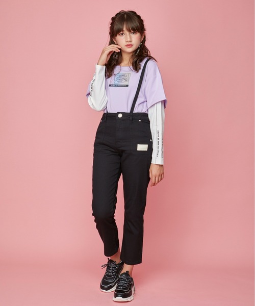 JENNI love(ジェニィラブ)の「サス付きバックリボンロングパンツ(デニムパンツ・キッズ・ブラック/ベージュ/サックスブルー/ブルー・130cm/140cm/150cm/160cm)」の8枚目の写真