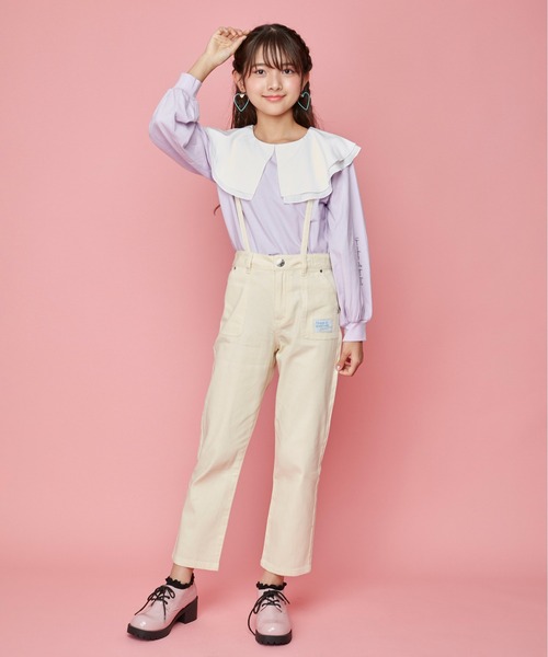 JENNI love(ジェニィラブ)の「サス付きバックリボンロングパンツ(デニムパンツ・キッズ・ブラック/ベージュ/サックスブルー/ブルー・130cm/140cm/150cm/160cm)」の16枚目の写真