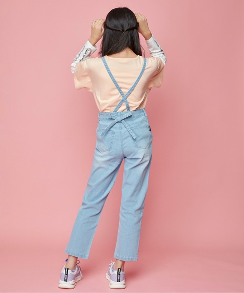 JENNI love(ジェニィラブ)の「サス付きバックリボンロングパンツ(デニムパンツ・キッズ・ブラック/ベージュ/サックスブルー/ブルー・130cm/140cm/150cm/160cm)」の9枚目の写真