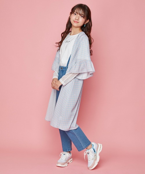 JENNI love(ジェニィラブ)の「サス付きバックリボンロングパンツ(デニムパンツ・キッズ・ブラック/ベージュ/サックスブルー/ブルー・130cm/140cm/150cm/160cm)」の5枚目の写真
