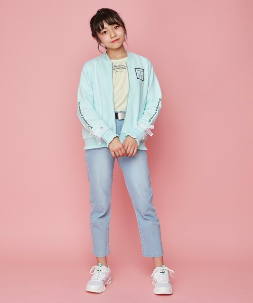 JENNI love(ジェニィラブ)の「サス付きバックリボンロングパンツ(デニムパンツ・キッズ・ブラック/ベージュ/サックスブルー/ブルー・130cm/140cm/150cm/160cm)」の6枚目の写真