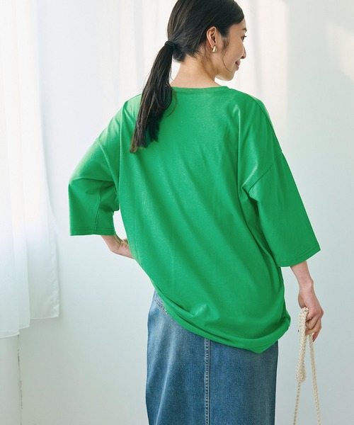 coca（coca）（コカ）の「＼新色追加／ビッグシルエットプリントTシャツ（Tシャツ/カットソー・レディース・ベージュ/ネイビー/チャコール/ホワイト/E/B/D/C/F/A・ONE SIZE）」の11枚目の写真