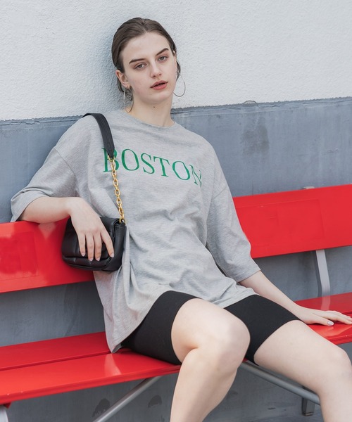 coca（coca）（コカ）の「＼新色追加／ビッグシルエットプリントTシャツ（Tシャツ/カットソー・レディース・ベージュ/ネイビー/チャコール/ホワイト/E/B/D/C/F/A・ONE SIZE）」の19枚目の写真