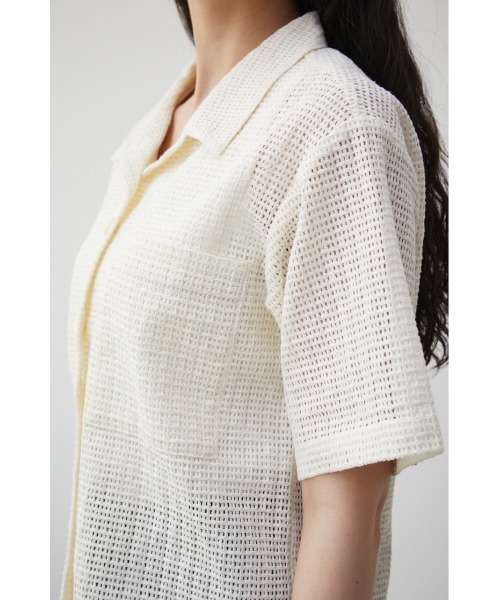 AZUL by moussy(アズールバイマウジー)の「COTTON MESH HALF SLEEVE SHIRT/コットンメッシュハーフスリーブシャツ(シャツ/ブラウス・レディース・ライトパープル/オフホワイト/ダークネイビー・SMALL/MEDIUM)」の10枚目の写真