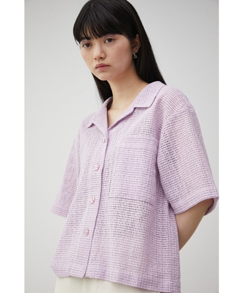 AZUL by moussy(アズールバイマウジー)の「COTTON MESH HALF SLEEVE SHIRT/コットンメッシュハーフスリーブシャツ(シャツ/ブラウス・レディース・ライトパープル/オフホワイト/ダークネイビー・SMALL/MEDIUM)」の18枚目の写真