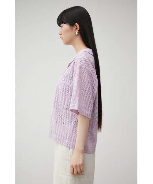 seyto サイズ2 / ジャガードレースメッシュハーフスリーブシャツ Jaguard lace mesh half sleeve shirt / ジャガードレース