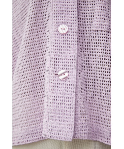 AZUL by moussy(アズールバイマウジー)の「COTTON MESH HALF SLEEVE SHIRT/コットンメッシュハーフスリーブシャツ(シャツ/ブラウス・レディース・ライトパープル/オフホワイト/ダークネイビー・SMALL/MEDIUM)」の19枚目の写真