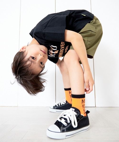 MAKE YOUR DAY（メイクユアデイ）の「無地サルエルカーゴ5分丈パンツ■80～140cm（カーゴパンツ・キッズ・ブラック/オリーブ/カーキ・80/90/100/110/120/130/140）」の11枚目の写真