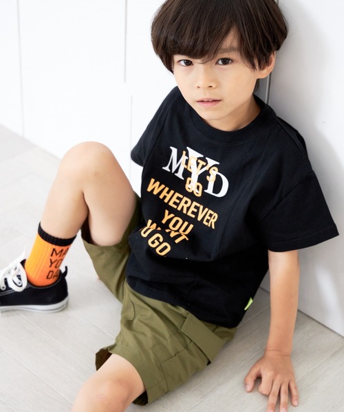 MAKE YOUR DAY（メイクユアデイ）の「無地サルエルカーゴ5分丈パンツ■80～140cm（カーゴパンツ・キッズ・ブラック/オリーブ/カーキ・80/90/100/110/120/130/140）」の9枚目の写真