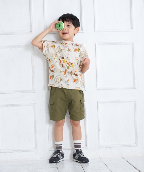 MAKE YOUR DAY（メイクユアデイ）の「無地サルエルカーゴ5分丈パンツ■80～140cm（カーゴパンツ・キッズ・ブラック/オリーブ/カーキ・80/90/100/110/120/130/140）」の12枚目の写真