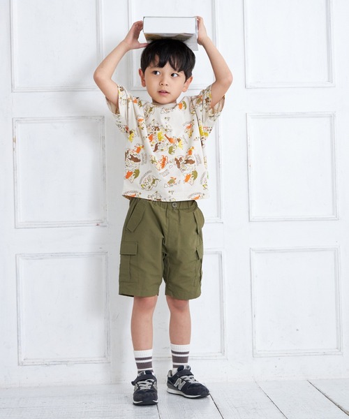 MAKE YOUR DAY（メイクユアデイ）の「無地サルエルカーゴ5分丈パンツ■80～140cm（カーゴパンツ・キッズ・ブラック/オリーブ/カーキ・80/90/100/110/120/130/140）」の13枚目の写真