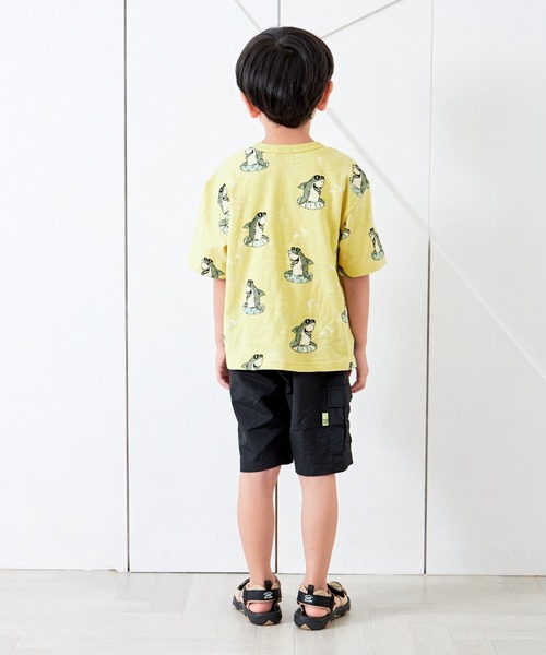 MAKE YOUR DAY（メイクユアデイ）の「無地サルエルカーゴ5分丈パンツ■80～140cm（カーゴパンツ・キッズ・ブラック/オリーブ/カーキ・80/90/100/110/120/130/140）」の4枚目の写真