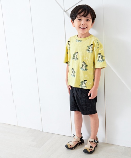 MAKE YOUR DAY（メイクユアデイ）の「無地サルエルカーゴ5分丈パンツ■80～140cm（カーゴパンツ・キッズ・ブラック/オリーブ/カーキ・80/90/100/110/120/130/140）」の5枚目の写真