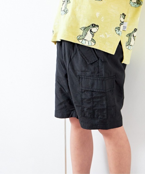 MAKE YOUR DAY（メイクユアデイ）の「無地サルエルカーゴ5分丈パンツ■80～140cm（カーゴパンツ・キッズ・ブラック/オリーブ/カーキ・80/90/100/110/120/130/140）」の6枚目の写真