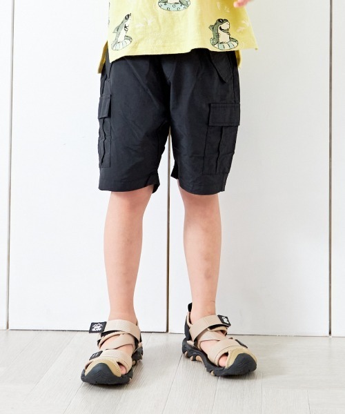 MAKE YOUR DAY（メイクユアデイ）の「無地サルエルカーゴ5分丈パンツ■80～140cm（カーゴパンツ・キッズ・ブラック/オリーブ/カーキ・80/90/100/110/120/130/140）」の7枚目の写真