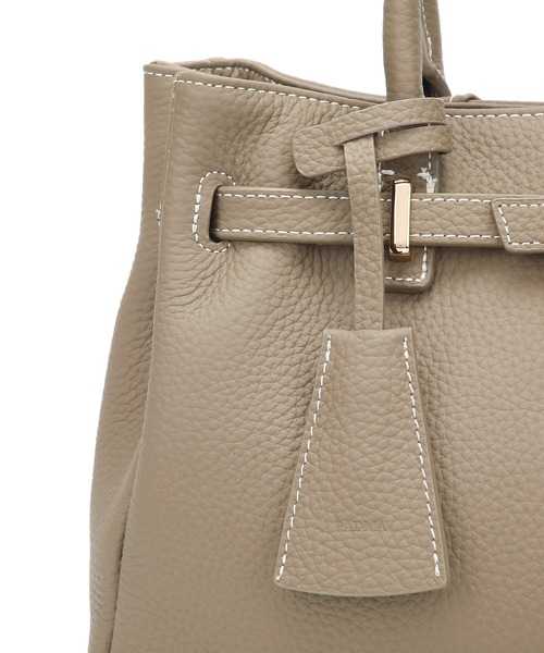 パドマ PADMA グレー 本革　ボストンバッグ パドマ PADMA 【PADMA/パドマ】 キーチャーム付 本革ボストン