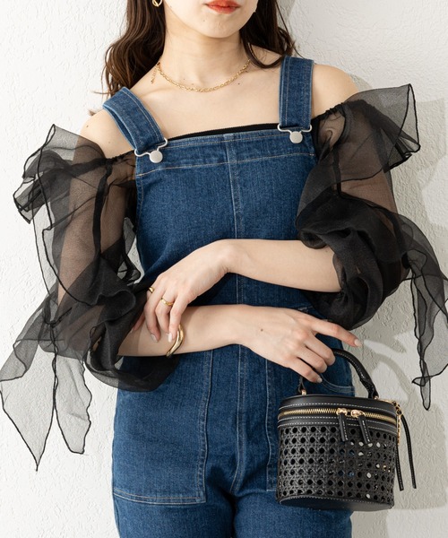 Chico（チコ）の「【2023SS】袖オーガンジー切替ニット（ニット
